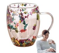 Tailles de cappuccino en verre à double paroi - tasses en verre avec isolation double couche de 350 ml | Coupe de lait résistante à la chaleur, tasses expresso en transparent pour thé, café, lait |