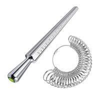 Tailleur de Bague Calibreur de Bague en Métal Bague de Mandrin Britannique Z + 5 Tailles Jauge de Bague Taille de l'UE 41-76 Pour une Mesure Facilement Précise de la Taille des Bagues Bijoux Homme