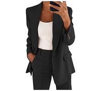 Tailleur Femme Chic et Elegant Slim Fit Blazer Veste Formel Bureau Travail Costumes Manteau Col Revers Couleur Unie Veste Manteau