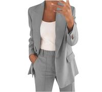 Tailleur Femme Ensemble Pantalon Chic Et Elegant Slim Fit Blazer Veste Formel Bureau Travail Pantalon Costumes Manteau Couleur Unie Ensemble Col Revers Formel Bureau Travail Veste 2 Pièces Pas Cher