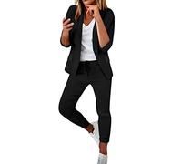 Tailleur Femme Ensemble Pantalon, Travail Femme Costumes 2 PièCes Elegant Couleur Unie/Impression Slim Fit OL Ensemble Blazer Et Pantalon Bureau Formel Chic Et Elegant Veste 2 Pieces Blazer