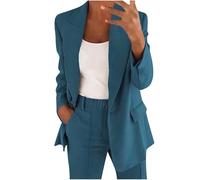Tailleur Femme Pantalon 2 Pièces Col Revers Chic et Elegant Couleur Unie Blazer Veste Formel Bureau Travail Pantalons Costumes Slim Fit Manteau Ensemble Veste Col en V Manteau Pantalon Ensemble Mode