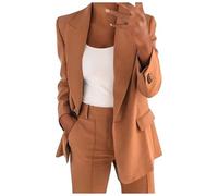 Tailleur Femme Pantalon 2 Pièces Col Revers Chic et Elegant Couleur Unie Blazer Veste Formel Bureau Travail Pantalons Costumes Slim Fit Manteau Ensemble Veste Col en V Manteau Pantalon Ensemble Mode