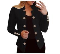 Tailleur Femme pour Mariage Veste Mi Saison Bleu De Travail Blouson Printemps Manteau Chic Et Elegant Courte Ensemble Militaire Paillettes Longue Costume 3 Pieces Blazer Saharienne,Le Noir-c,XL