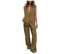 Tailleurs Femme Vetement Chic Ensemble Tunique Pantalon Tenue Et Elegant Tailleur Haut Fluide Costume 3 Pieces Veste Grande Taille Noire Travail Mariage Pour Blazer Noir Tailleurs-Jupes