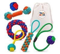 TAILMORR Lot de 6 jouets robustes en corde pour chien agressifs, jouet à mâcher presque indestructible, jeu d'intérieur et d'extérieur pour entraînement de dentition des races moyennes et grandes