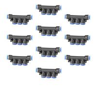 TAILONZ 8mm 5 Voies Raccord Splitter Push-Connect PK-8 (10Pcs) | Raccord Droit Plastique, Push-to-Connect, Installation Rapide, Étanchéité Fiable, Pour Conduite d'Air
