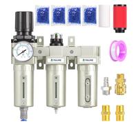 TAILONZ PNEUMATIC 0-1.6MPA 1/2 Inch BSP Système de séchage d'air industriel à trois étages, filtre à particules, filtre coalescent, déshydratant et régulateur d'air (drainage automatique)