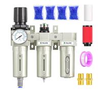 TAILONZ PNEUMATIC 0-1.6MPA 3/4 Inch BSP Système de séchage d'air industriel à trois étages, filtre à particules, filtre coalescent, déshydratant et régulateur d'air (drainage automatique)