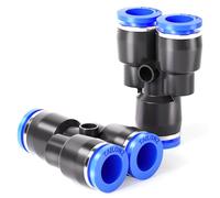 TAILONZ PNEUMATIC 10mm OD Y Spliter plastique Push to Connect Fittings 3 Ways Tube Connect Push Fit Push Lock PY10 (Pack of 2)