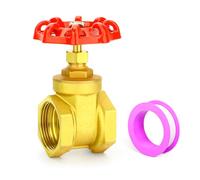 TAILONZ PNEUMATIC 1PCS 1-1/2 Inch Laiton industrial Gate Valve, Vanne à guillotine rotative pour charges lourdes avec filetage femelle x femelle, avec poignée à roue, pour eau, pétrole, gaz