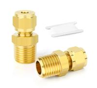 TAILONZ PNEUMATIC 2 pièces de raccords de tuyaux à compression en laiton, diamètre extérieur du tuyau 4 mm x connecteur mâle 1/4" BSP