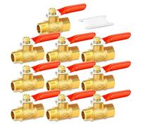 TAILONZ PNEUMATIC 3PCS 1/4 Inch Brass Mini Ball Valve Shut Off Switch, 1/4 Inch Male x Female BSP Thread Pipe Fitting