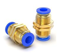 TAILONZ PNEUMATIC 4MM OD Straight Through Baffle Quick Insertion Trachea Connector PM4（Pack of 2）