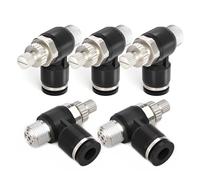 TAILONZ PNEUMATIC 5 Pack SL6-01 Raccord de ligne d'air à brancher Vanne de régulation de débit d'air 6MM ou 1/8 pouce BSP coude 90 degrés Vanne de régulation de vitesse d'air Fitting