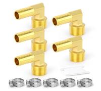 TAILONZ PNEUMATIC 5 pièces Laiton Raccord cannelé Réducteur 90 degrés Coude 1/2" BSP à 12 mm Raccord cannelé ID avec 5 pièces de serrage