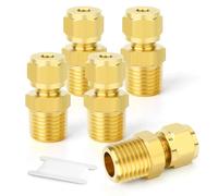 TAILONZ PNEUMATIC 5 pièces Raccord de tuyau à compression en laiton, diamètre extérieur du tuyau 4 mm x connecteur mâle 1/4" BSP