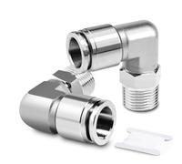 TAILONZ PNEUMATIC Acier inoxydable 304 coude fileté mâle 10 mm conduit OD x 1/4 BSP raccords push-in PL10-02 (pack de 2)