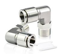 TAILONZ PNEUMATIC Acier inoxydable 304 Coude mâle 6mm OD tube x 1/4 BSP Raccords Push to Connect PL6-02 (Pack de 2)