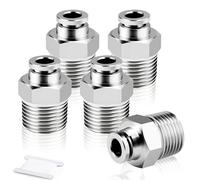 TAILONZ PNEUMATIC Acier inoxydable 304 Raccords mâles droits pour tubes de 6mm OD x 3/8 BSP PC6-03 (Paquet de 5)