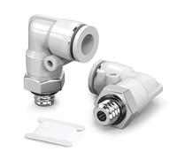 TAILONZ PNEUMATIC Blanc Coude Mâle 4mm OD Tube x M5 Thread 90 Raccords Poussés à Connecter PL4-M5 (Pack de 10)