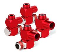 TAILONZ PNEUMATIC Bleu 1/4 Inch Air Tool Swivel Fitting 360 Degree Swivel Air Hose Connector Industrial Swivel Portable Air Tool Adapter（Pack of 4）