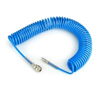 TAILONZ PNEUMATIC Bleu 10M tuyau spiralé en PU avec un diamètre extérieur de 8mm, (avec raccord rapide et embout, matériau du tuyau en PU)