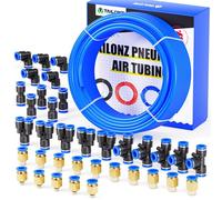 TAILONZ PNEUMATIC Bleu 4mm ou 5/32 pouces OD 2.5mm ID Polyuréthane PU Tuyau d'air Kit de tuyaux 32 mètres 100ft