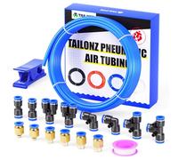 TAILONZ PNEUMATIC Bleu 6mm OD 4mm ID Polyurethane PU Air Hose Tube Kit 10 Meter 32.8ft