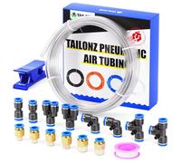 TAILONZ PNEUMATIC Clean 10mm OD 6.5mm ID Polyurethane PU Air Hose Tube Kit 10 Meter 32.8ft