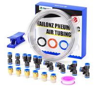 TAILONZ PNEUMATIC Clean 12mm OD 8mm ID Polyurethane PU Air Hose Tube Kit 10 Meter 32.8ft