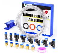 TAILONZ PNEUMATIC Clear 4mm or 5/32 inch OD 2.5mm ID Polyurethane PU Air Hose Pipe Tube Kit 10 Meter 32.8ft
