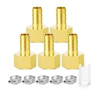 TAILONZ PNEUMATIC Connecteur femelle pour tuyau en laiton de 14mm OD Barb x 1/2 Inch BSP（Pack de 5）