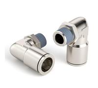 Tailonz Pneumatic Coude de 5/16" ou 8 mm Tube OD x 1/4" NPT filetage poussoir pour connecter les raccords cuivre plaqué nickel TPL-5/16-N2 (lot de 5)