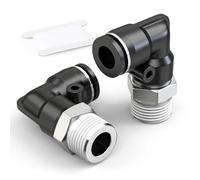 TAILONZ PNEUMATIC Coude mâle 10mm OD Tube x 1/4 Inch BSP Raccords Push to Connect PL10-02 (Pack de 2)