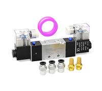 TAILONZ PNEUMATIC Electrovanne 4V220-08 DC12V 1/4 "BSP double bobine pilotée électrique 2 positions 5 voies Type de connexion Noir