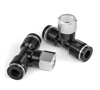 TAILONZ PNEUMATIC Lot de 10 raccords en T femelle en T 3/8" OD x 3/8" NPT pour connecter les raccords PTF-3/8-N3