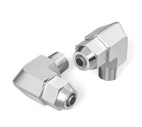 TAILONZ PNEUMATIC Lot de 2 raccords à vis rapides en acier inoxydable 304 pour tube de 6,35 mm OD x 0,6 cm NPT - Raccord coudé à travers la plaque de verrouillage à travers la plaque - PL-1/4-N1