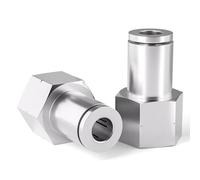 TAILONZ PNEUMATIC Lot de 2 raccords droits femelles en acier inoxydable 304 de 6,35 mm OD x 1/4" NPT pour connecter les raccords PCF-1/4-N2