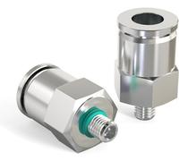 TAILONZ PNEUMATIC Lot de 2 raccords mâles droits en acier inoxydable 304 de 4 mm OD x M6 Filetage poussoir pour connecter les raccords PC4-M6