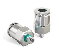 TAILONZ PNEUMATIC Lot de 2 tubes droits mâles en acier inoxydable 4 mm OD x M5 Filetage poussoir pour connecter les raccords PC4-M5