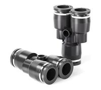 TAILONZ PNEUMATIC Noir 10MM OD Y Spliter plastique Push to Connect Fittings 3 Ways Tube Connect Push Fit Push Lock PY10(Pack de 2)