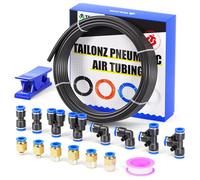 TAILONZ PNEUMATIC Noir 6mm OD 4mm ID Polyurethane PU Air Hose Pipe Tube Kit 10 Meter 32.8ft