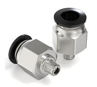 TAILONZ PNEUMATIC PC6-M6 Lot de 2 raccords mâles droits 6 mm OD x M6