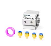 TAILONZ PNEUMATIC Petit vérin pneumatique alésage 40mm course 25mm Vérin pneumatique aluminium SDA40-25