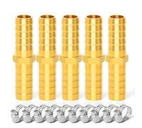 TAILONZ PNEUMATIC Raccord 13mm Barbé x 13mm Barbé Raccords à épissure de tuyau en laiton Joint d'assemblage（Pack de 5）