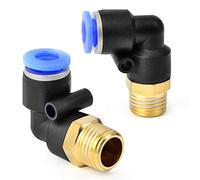 TAILONZ PNEUMATIC Raccord coudé mâle 6mm OD x 1/8 BSP Push to Connect Fittings PL6-01 (Pack of 10)