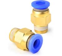 TAILONZ PNEUMATIC Raccord droit mâle bleu 12 mm de diamètre extérieur x 1/8 BSP à connexion rapide PC12-01 (lot de 2)