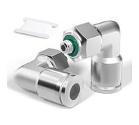 TAILONZ PNEUMATIC - Raccords coudés mâles en acier inoxydable 304 pour tubes de 4 mm de diamètre extérieur x filetage M5 de 90, à emboîter PL4-M5 (lot de 2)