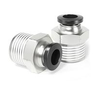 TAILONZ PNEUMATIC Raccords en cuivre mâle droit 8mm OD x 1/2 BSP PC8-04 (2 pièces)
